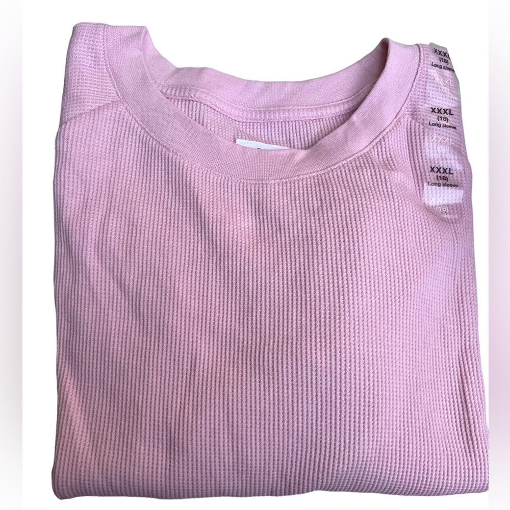 GAP TEEN Cropped Twill Waffle Long Sleeve Pure Pink Size XXXL (18)